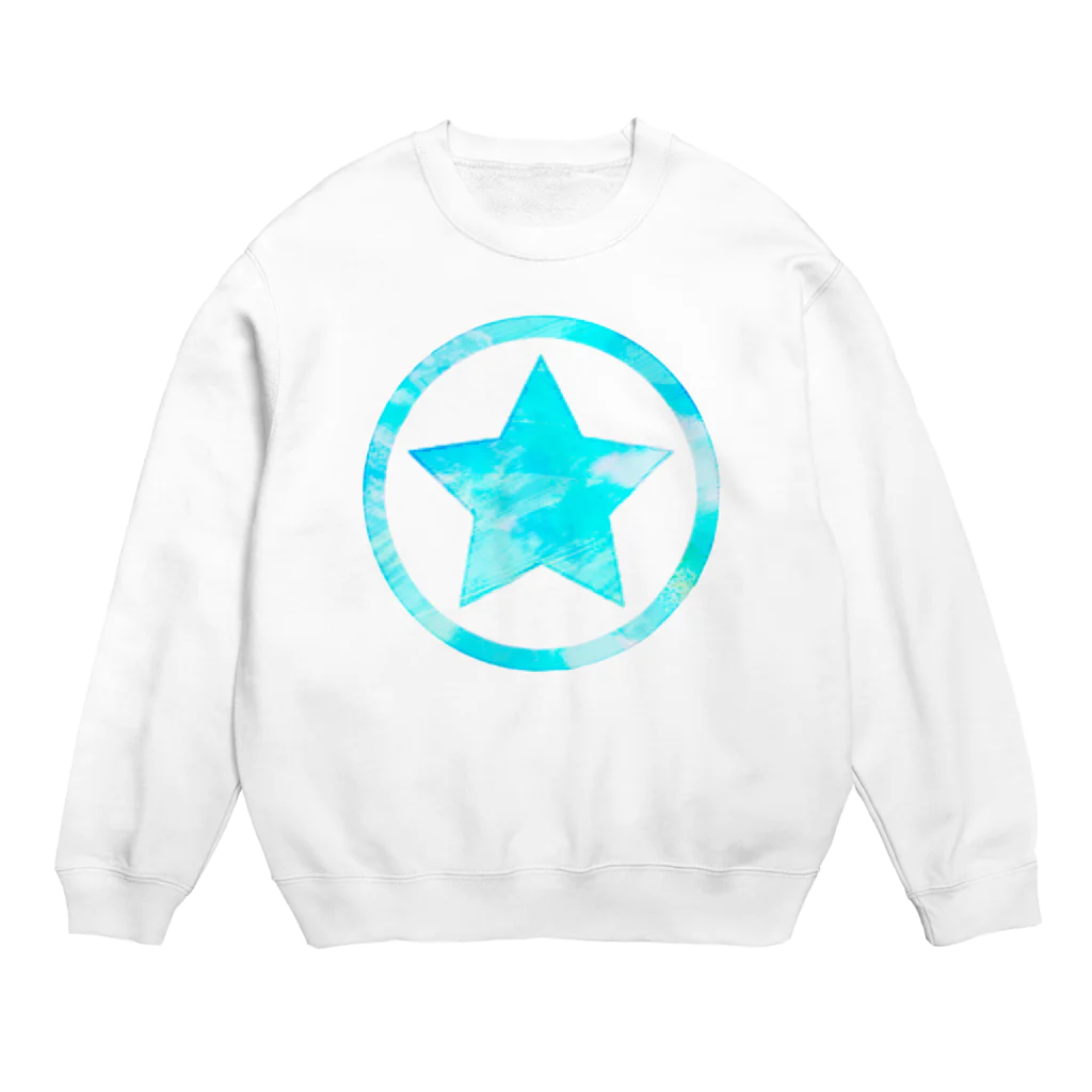 星間しほの水色の星 Crew Neck Sweatshirt