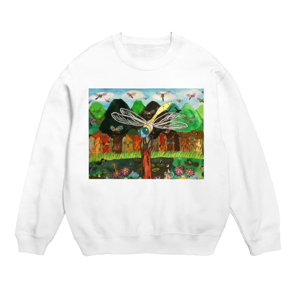 アートの輪のいろいろな色のとんぼ Crew Neck Sweatshirt