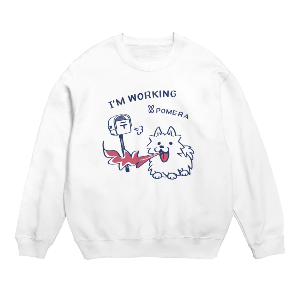 イラスト MONYAAT のポメラニアンお仕事中 Crew Neck Sweatshirt