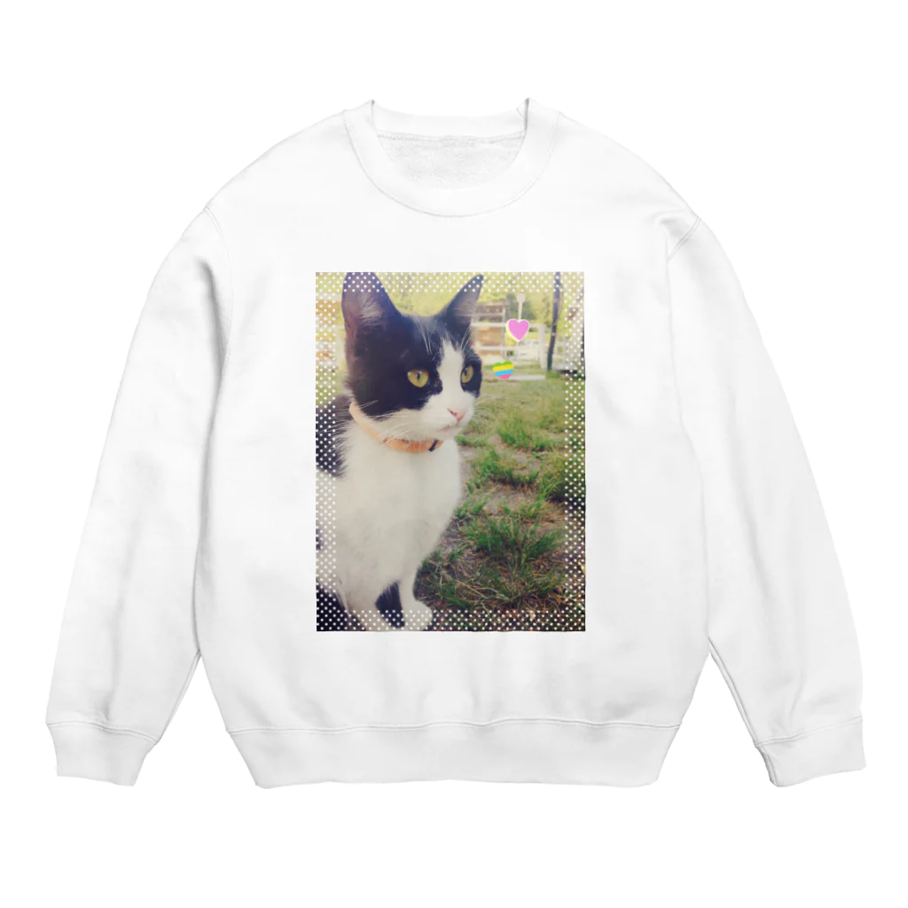 saraのお昼のお散歩ねこ Crew Neck Sweatshirt