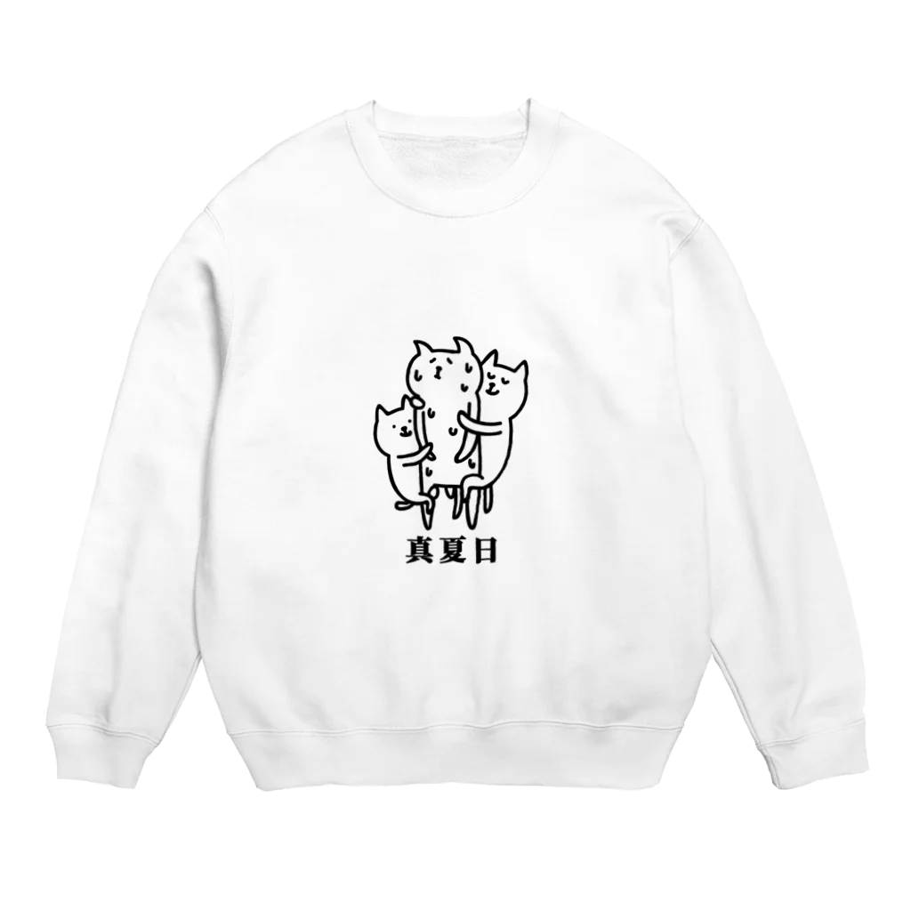 PokuStarの真夏日にネコ Crew Neck Sweatshirt