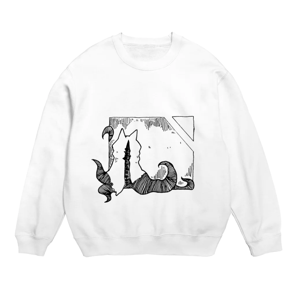 ちょぼろうSHOPの冒涜的な猫ハス（色なし） Crew Neck Sweatshirt