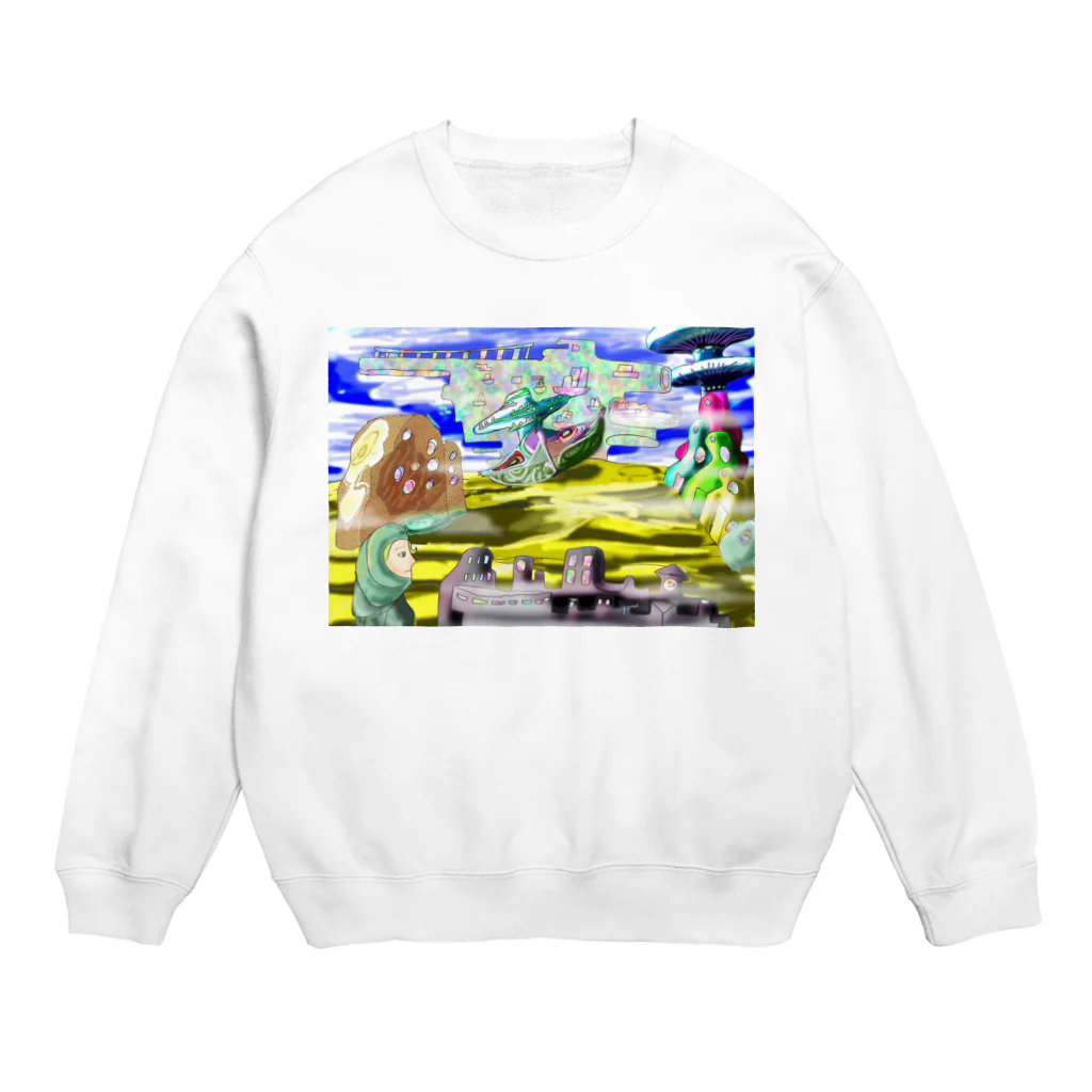 hujiyamakenjiの砂漠の未確認飛行体 Crew Neck Sweatshirt