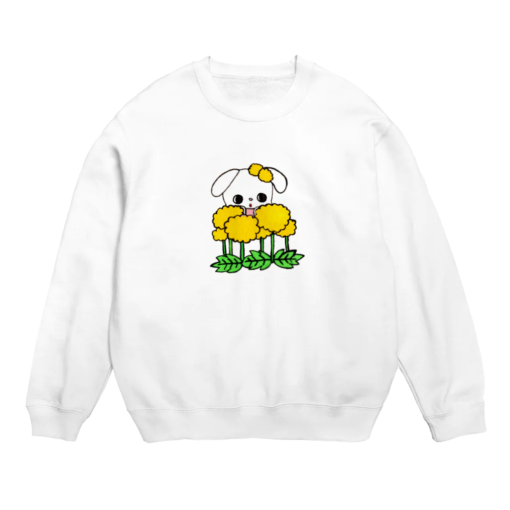 きたがわめぐみのおみせのたんぽぽとうさぎ Crew Neck Sweatshirt