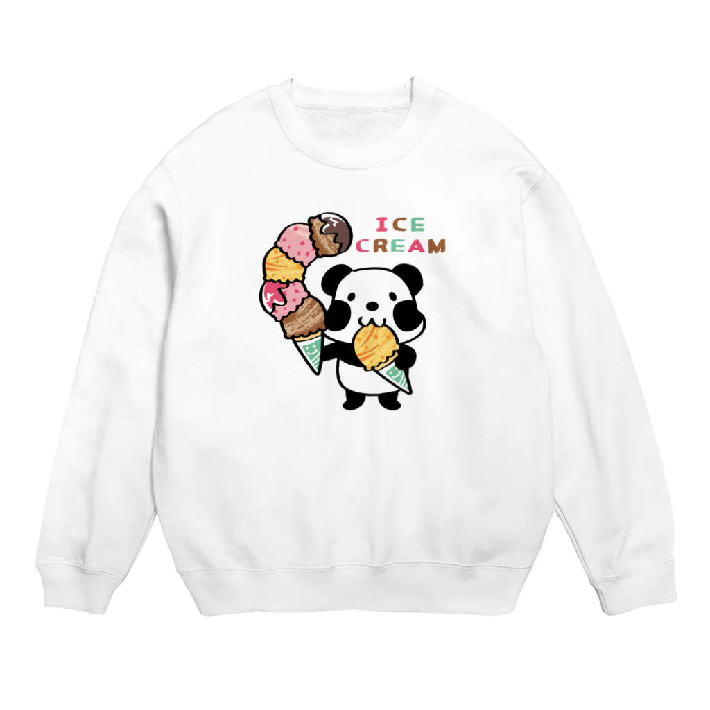 イラスト MONYAAT のCT54ズレぱんだちゃん　アイスを食べよう_bs Crew Neck Sweatshirt