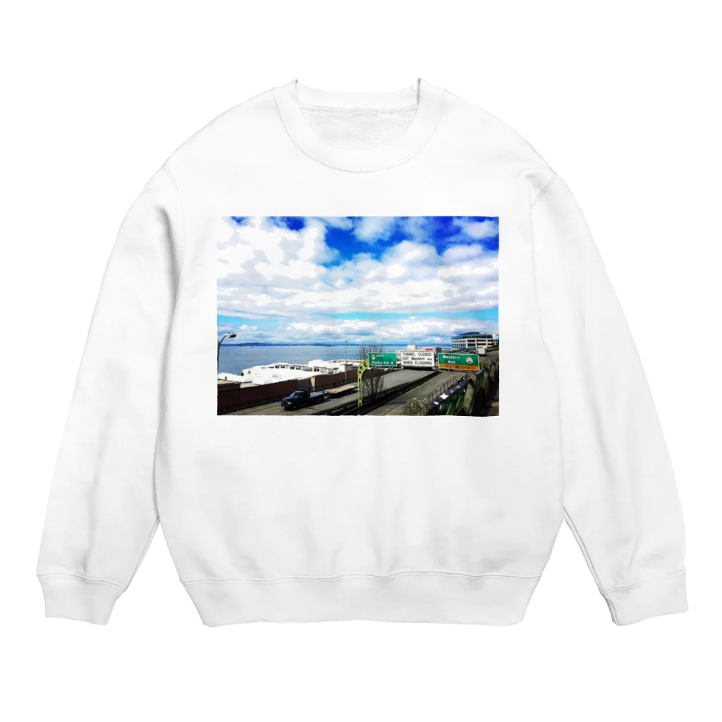 ニューヨークのシアトル空 Crew Neck Sweatshirt