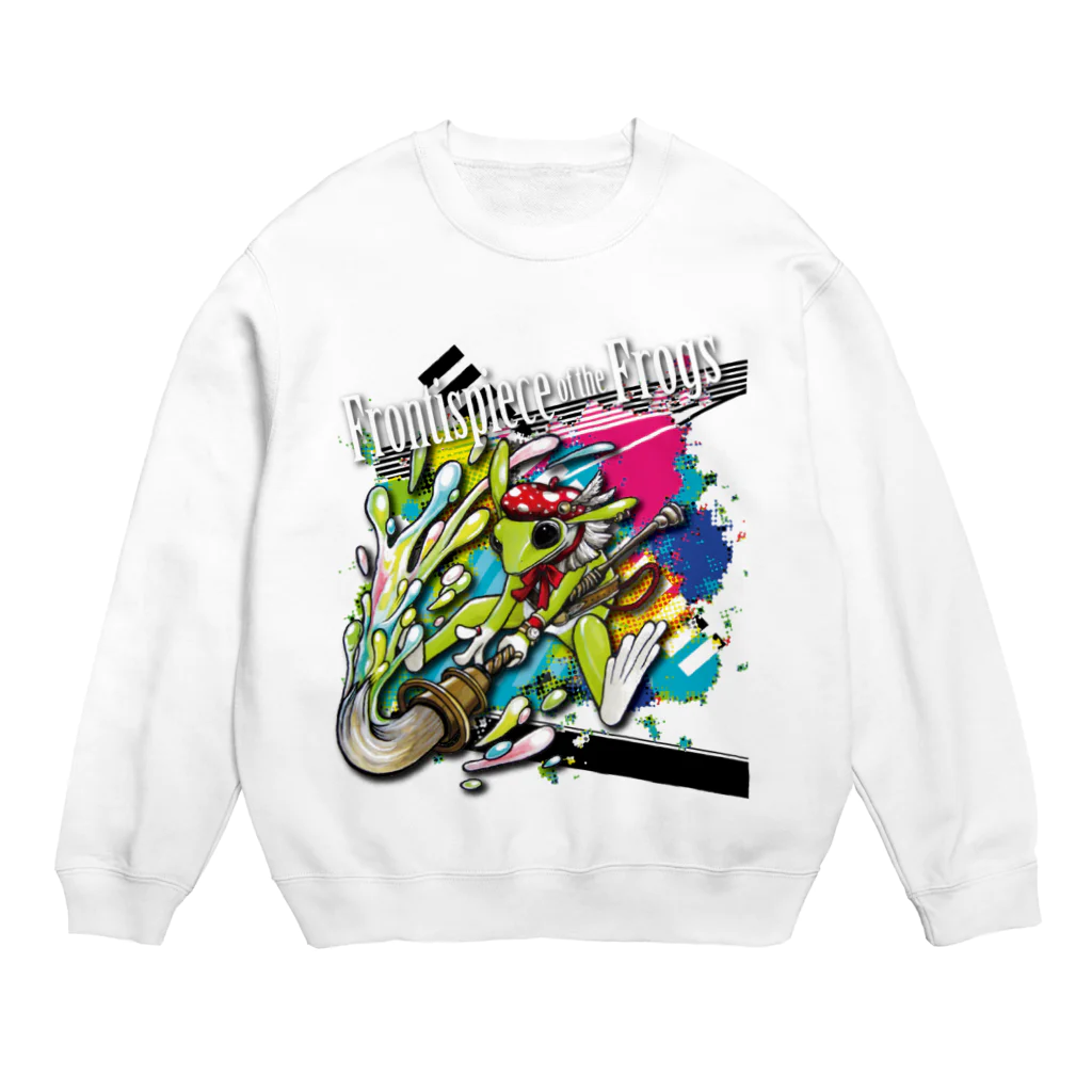 引田玲雄 / Reo Hikitaの画家エリミミガエル(緑4) Crew Neck Sweatshirt