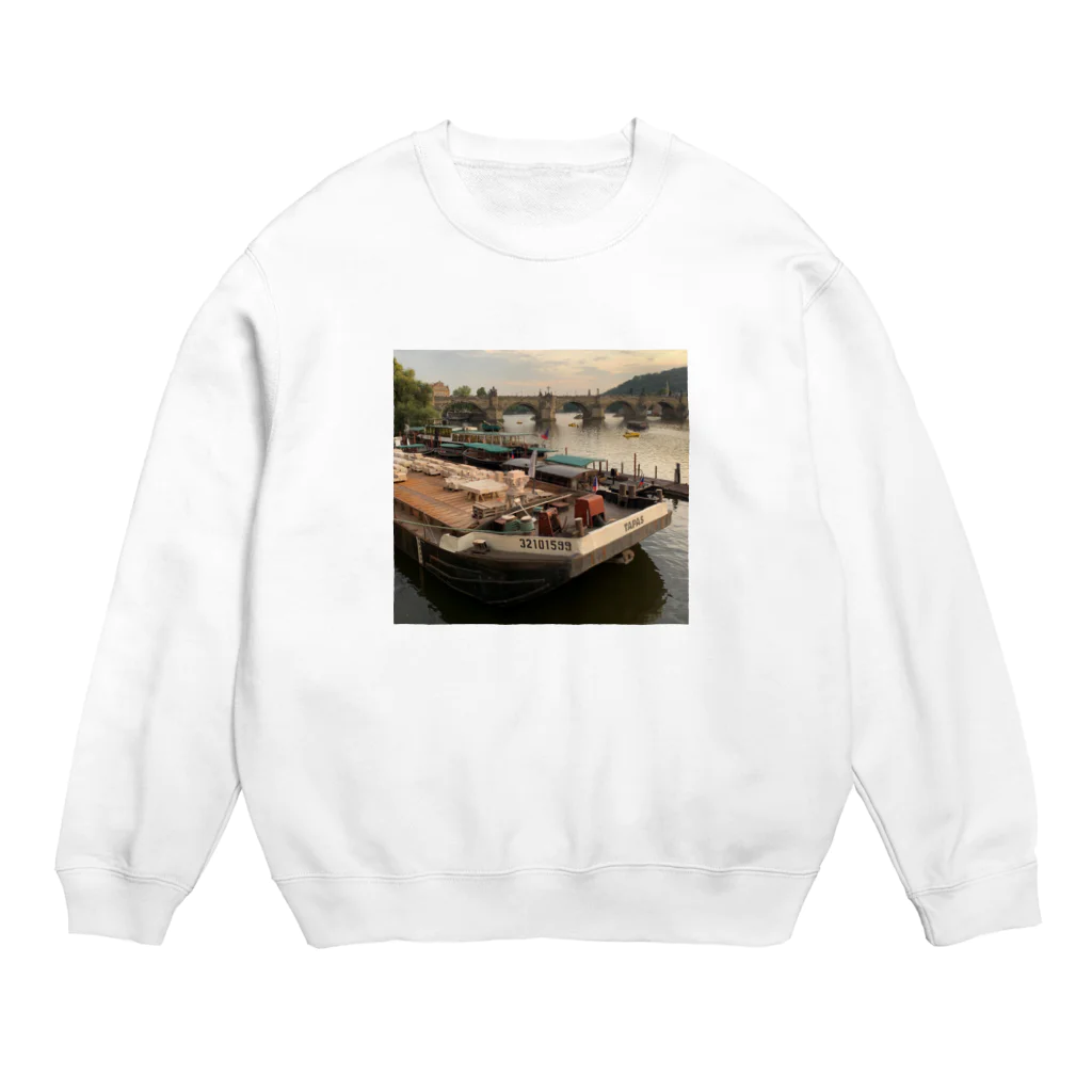 佐々木のチェコ　プラハの船 Crew Neck Sweatshirt