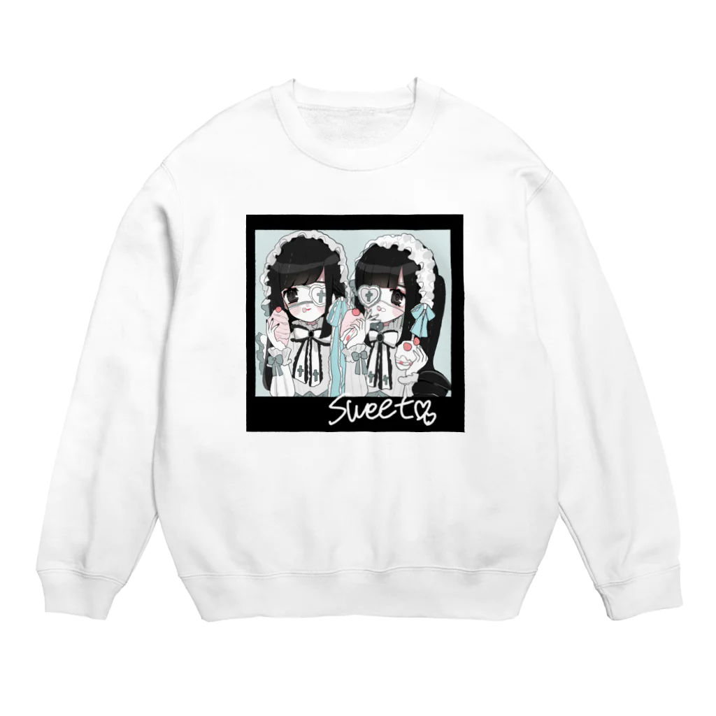 小瓶ぴぴのショップの激甘党ツインズ(チェキ風) Crew Neck Sweatshirt