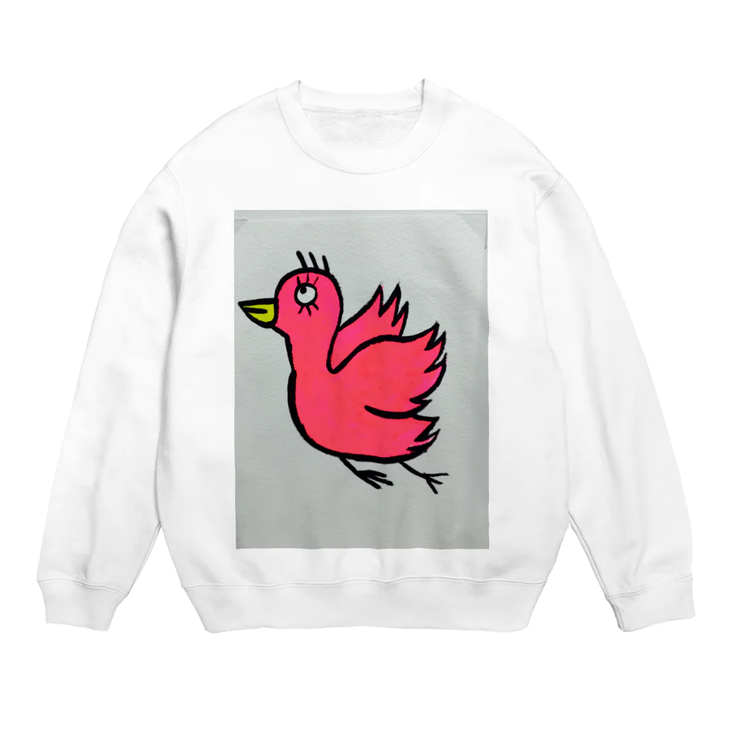 とりとりアートのミンゴ（余裕） Crew Neck Sweatshirt