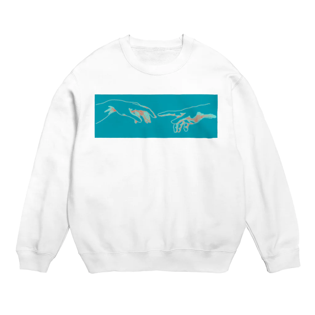 QB🦖の宇宙への飛行_bl Crew Neck Sweatshirt