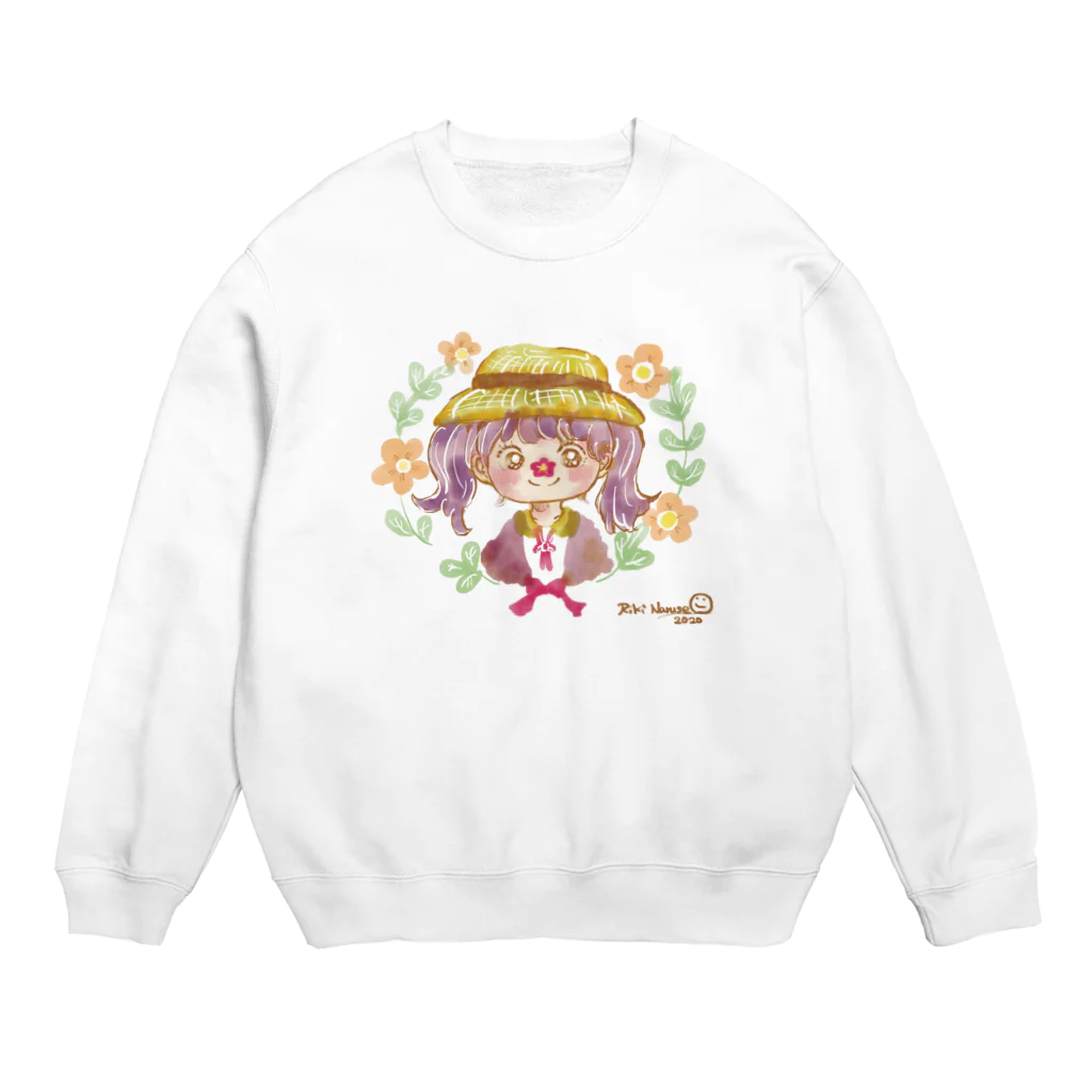 なるせ りきの麦わら帽子の女の子シリーズ。 Crew Neck Sweatshirt