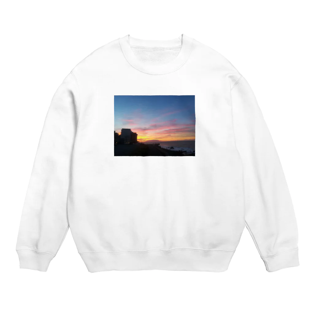 スキー場のゆきの〜夕焼けって、なんか複雑〜 Crew Neck Sweatshirt