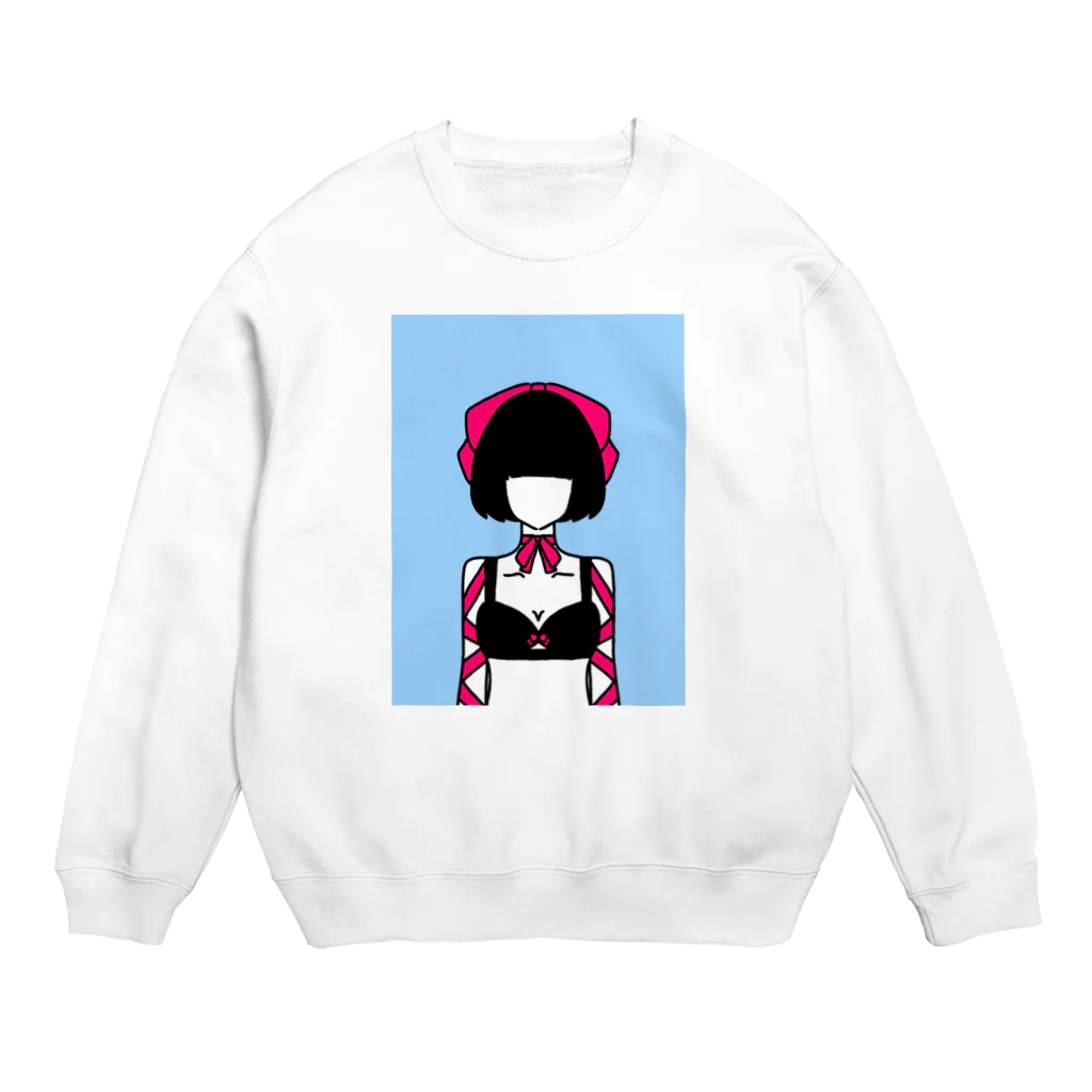 りるかの赤いリボンに縛られた女の子 Crew Neck Sweatshirt