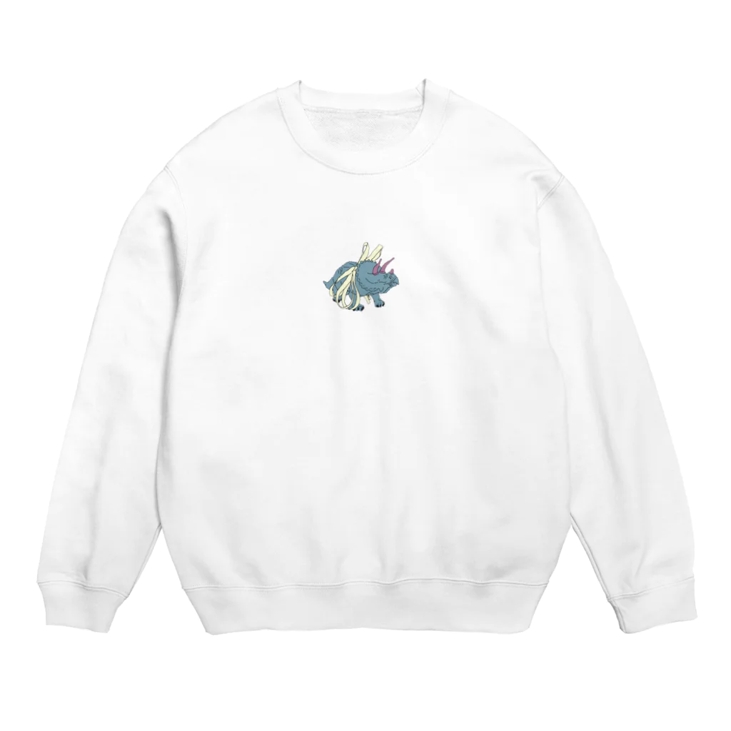 🍭てぃのら🦕のトリケラトプスちゃん Crew Neck Sweatshirt