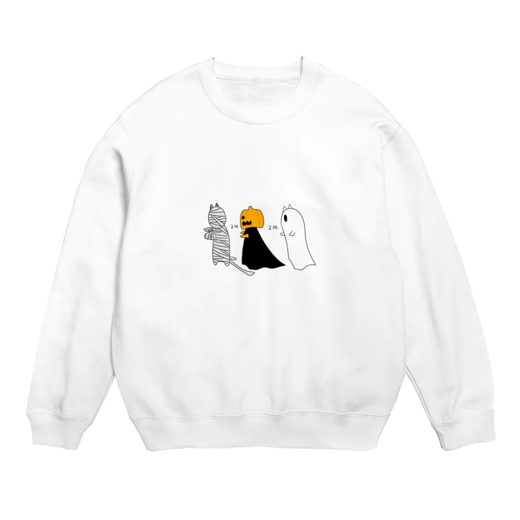 こんぺい工房のソーシャルディスタンスなハロウィン Crew Neck Sweatshirt