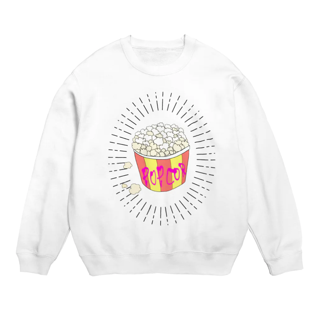 なでしこ@デザインのポップコーン Crew Neck Sweatshirt