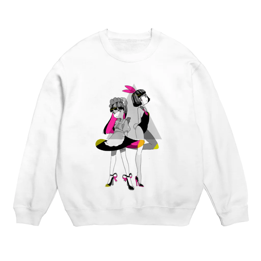 Crab_000のメイドとバニー Crew Neck Sweatshirt