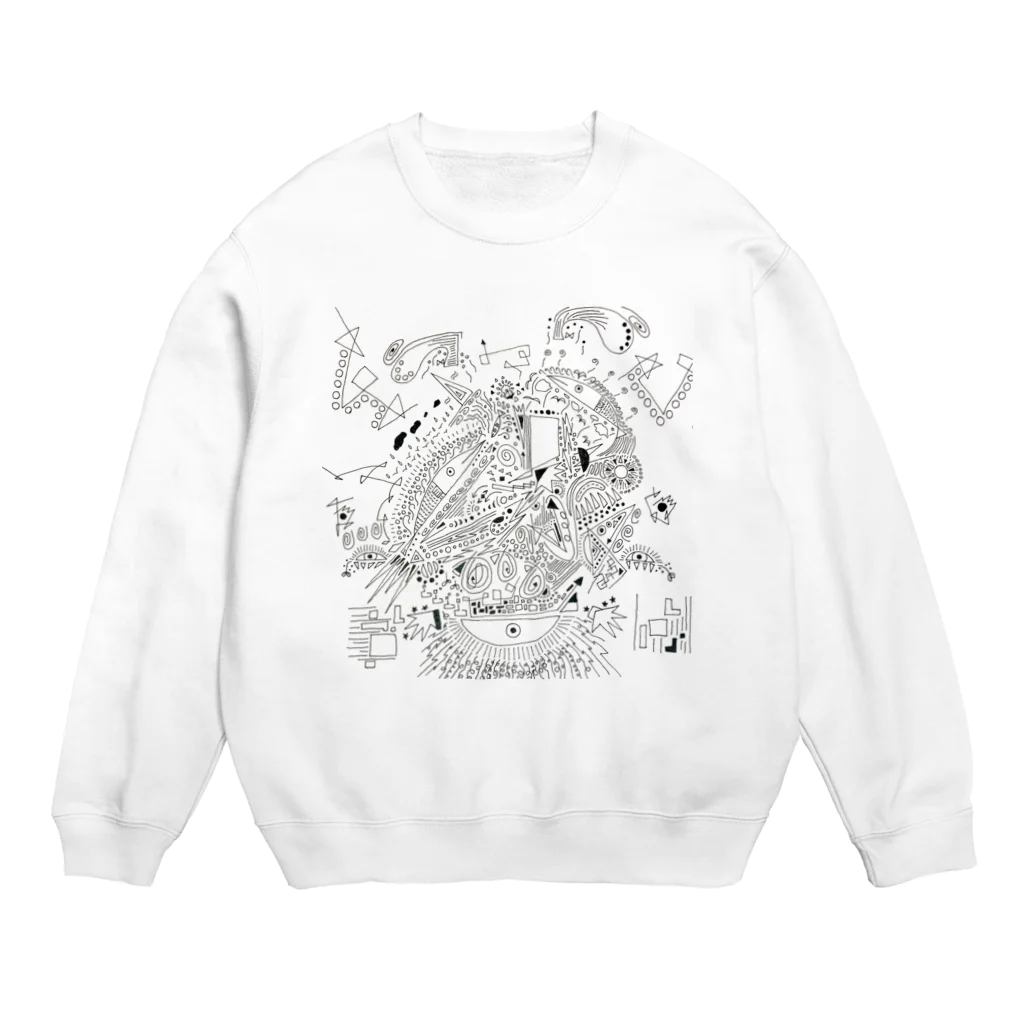 拾った石に絵描きてぇの魚 Crew Neck Sweatshirt