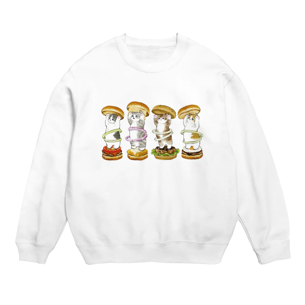 mofusandのにゃんこバーガー Crew Neck Sweatshirt