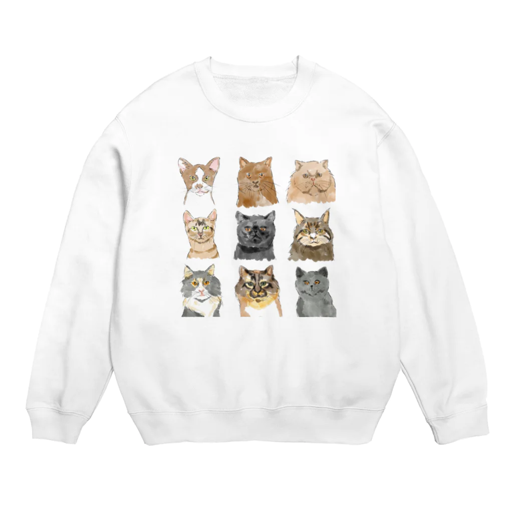 hyomonamiのねこちゃんズ Crew Neck Sweatshirt