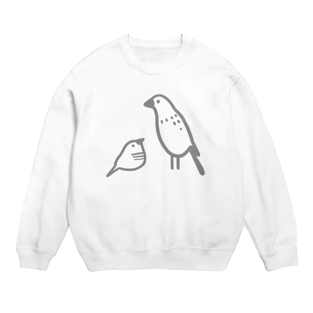 yubのキンカチョウ と ブンチョウ Crew Neck Sweatshirt