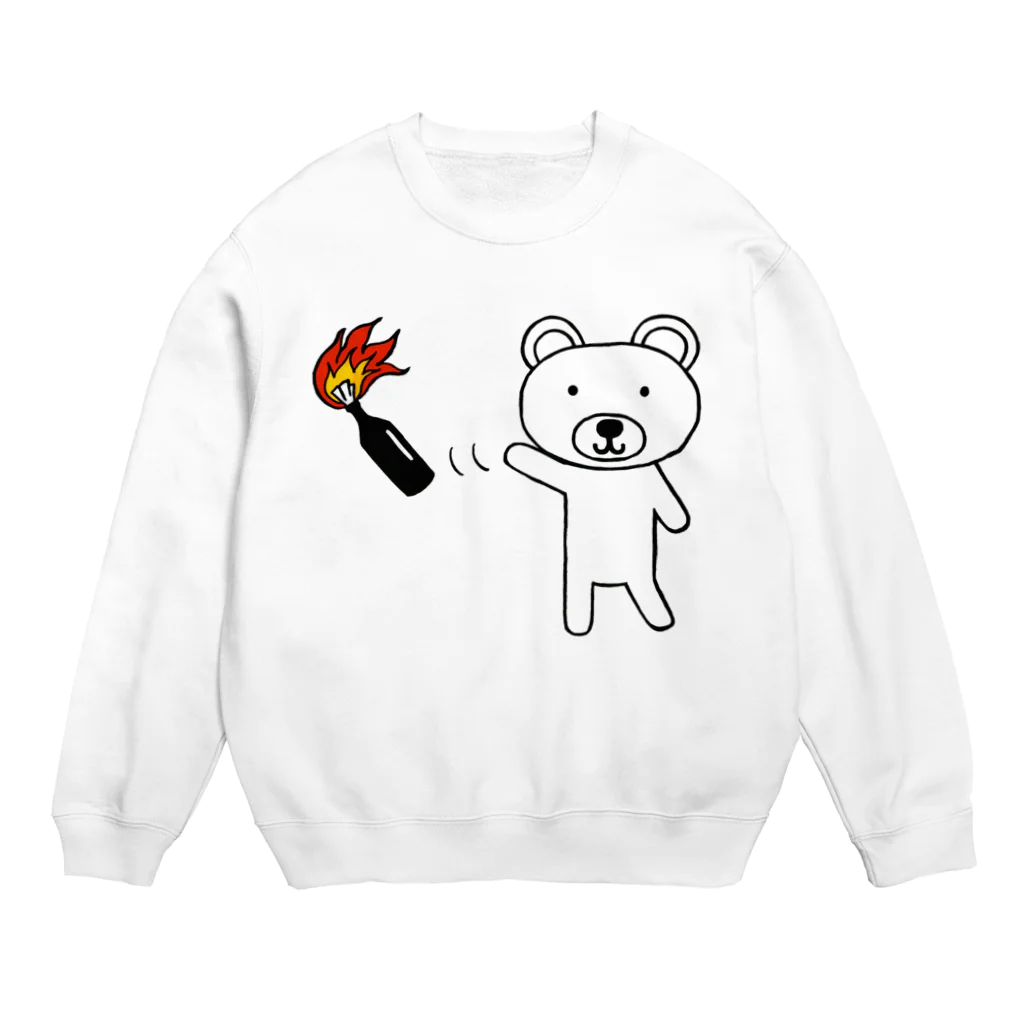 ムエックネの火炎瓶クマ Crew Neck Sweatshirt