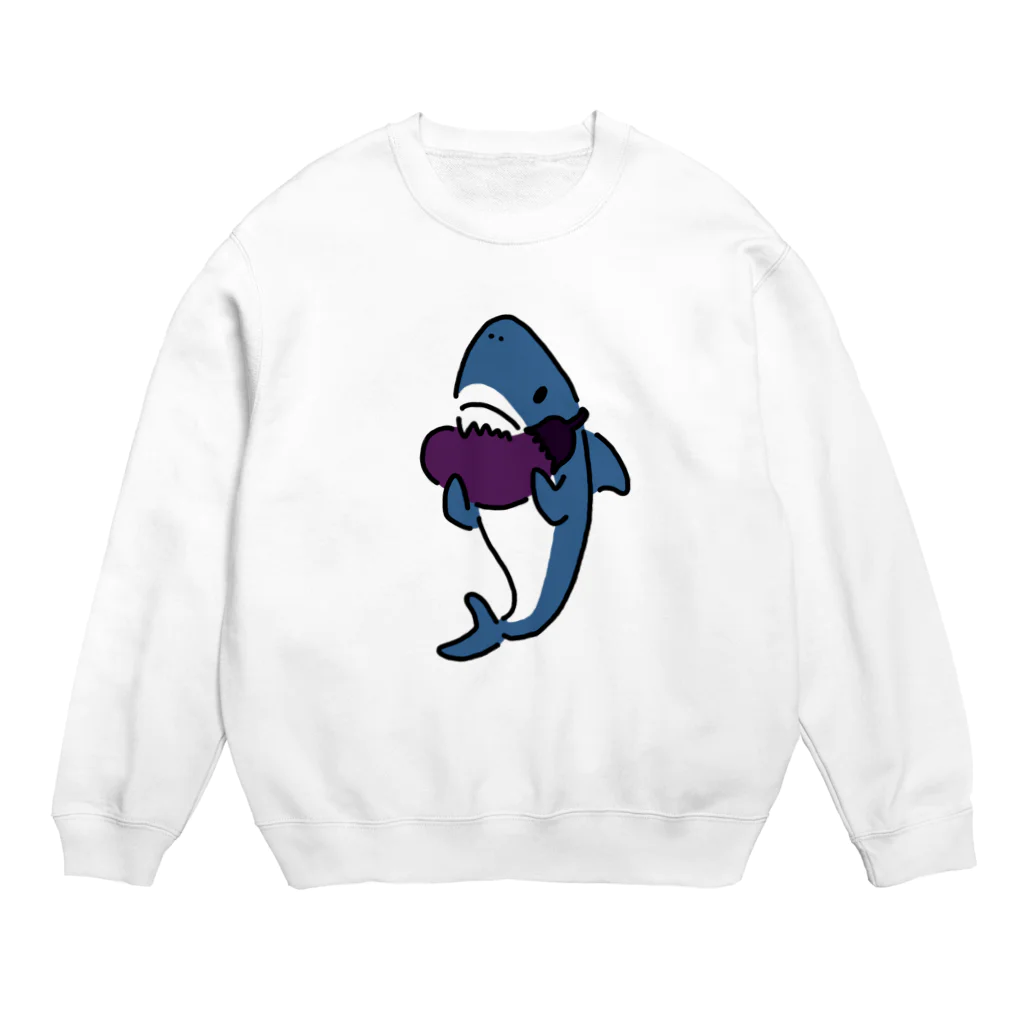 サメ わりとおもいの秋茄子はサメに食わすな Crew Neck Sweatshirt