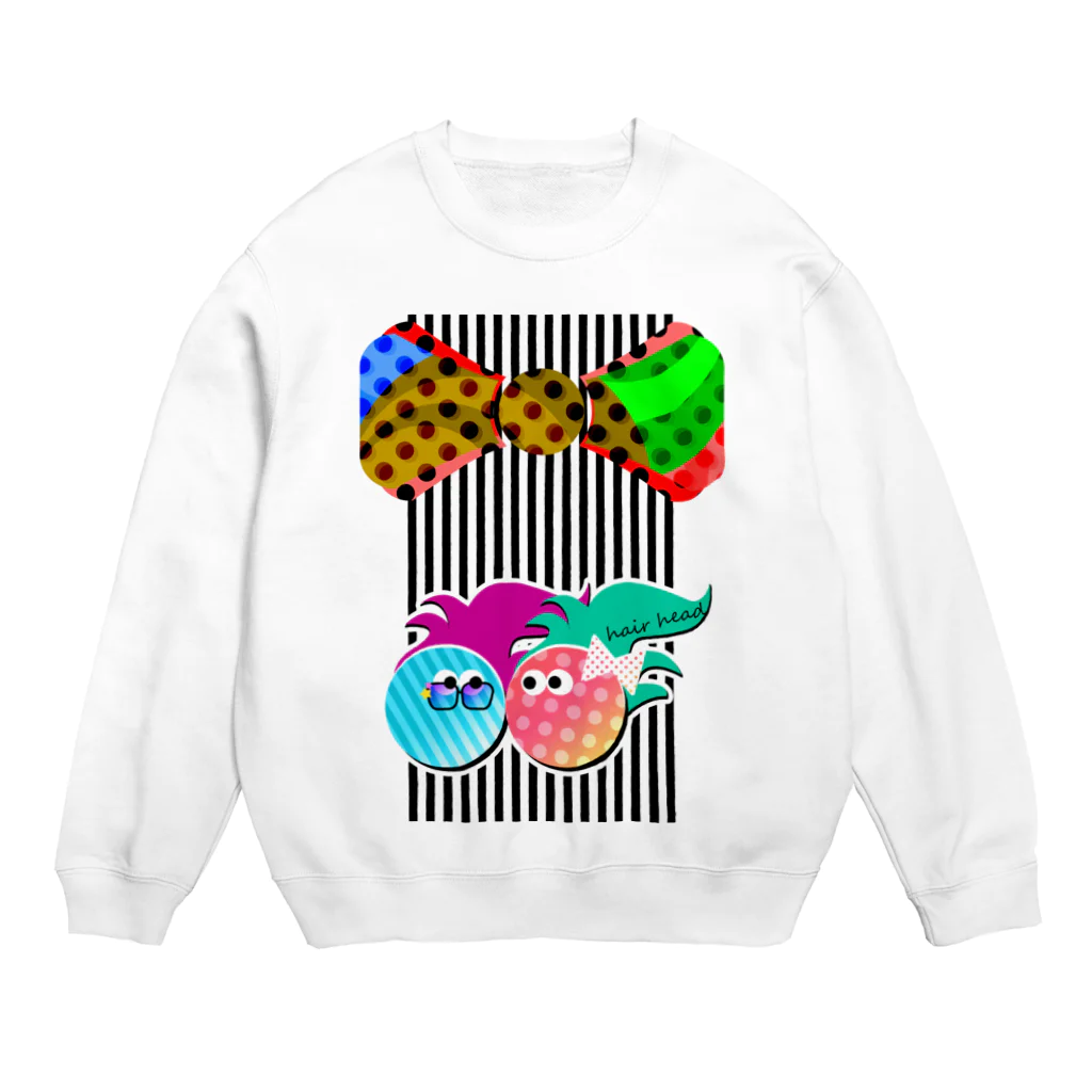 psychfancyのヘアーヘッド君BIGリボン Crew Neck Sweatshirt