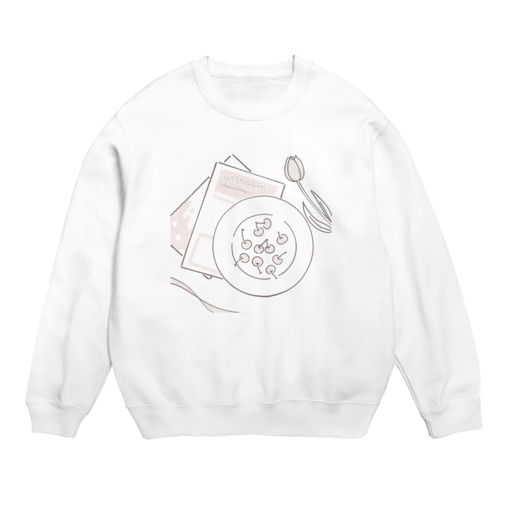 uraraのさくらんぼ チューリップ  Crew Neck Sweatshirt