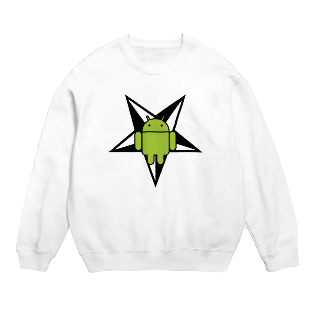 Fのドロイド君と逆五芒星 Crew Neck Sweatshirt