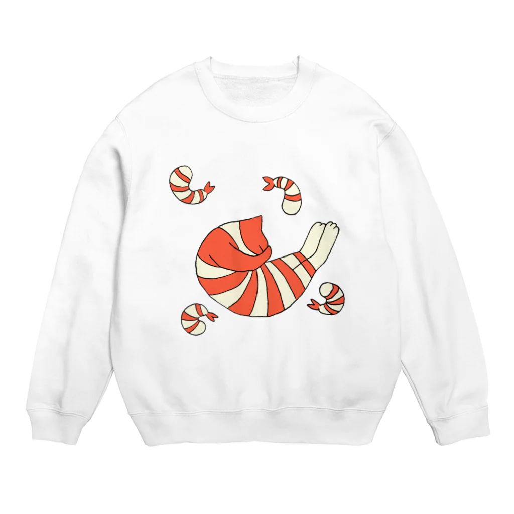 Sukochatoraのむきエビにゃんこ?! Crew Neck Sweatshirt