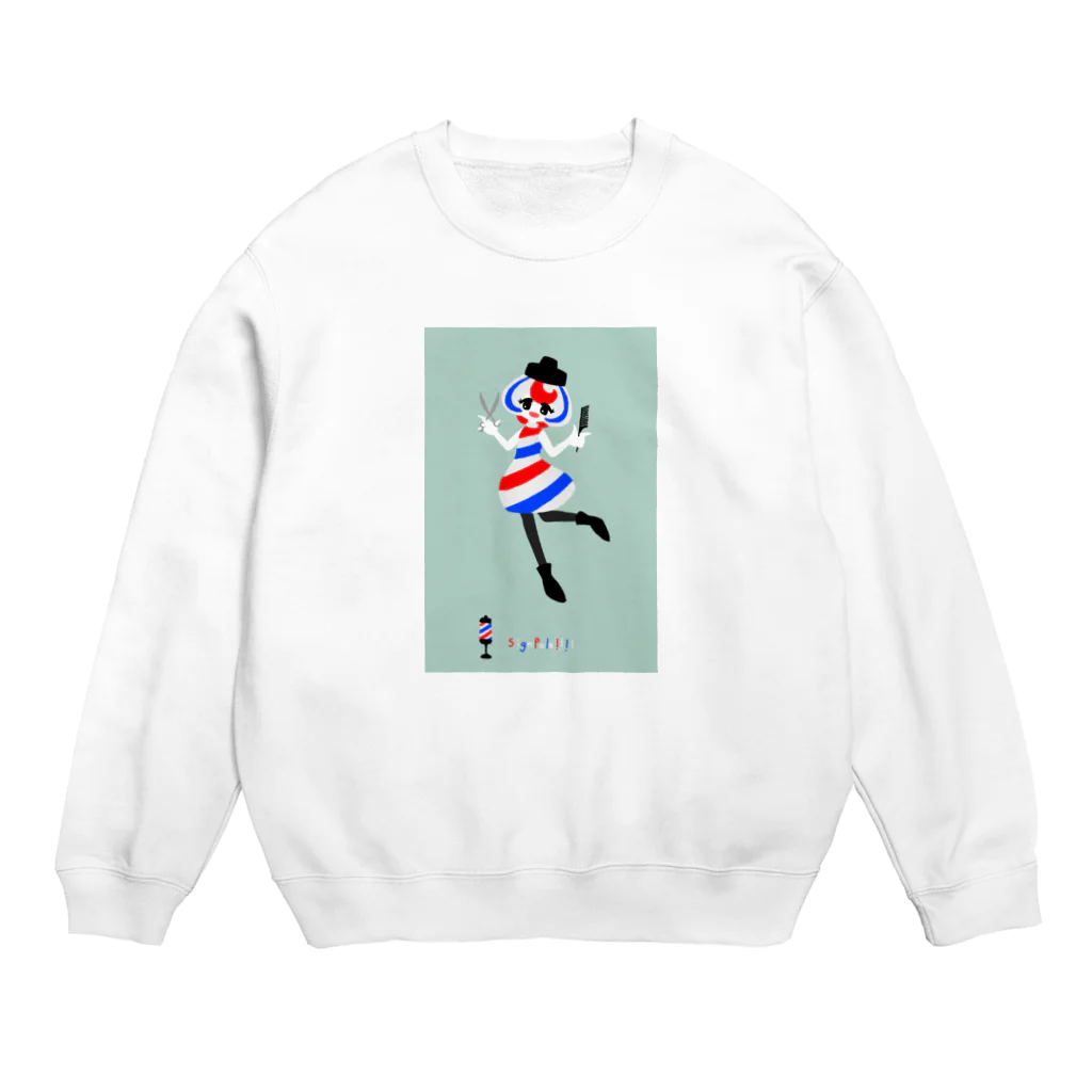 大名のサインポールちゃんグッズ Crew Neck Sweatshirt