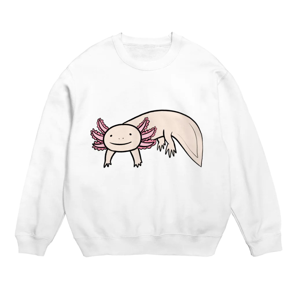 ポメ村ポメラニアンのかわいいウーパールーパー Crew Neck Sweatshirt