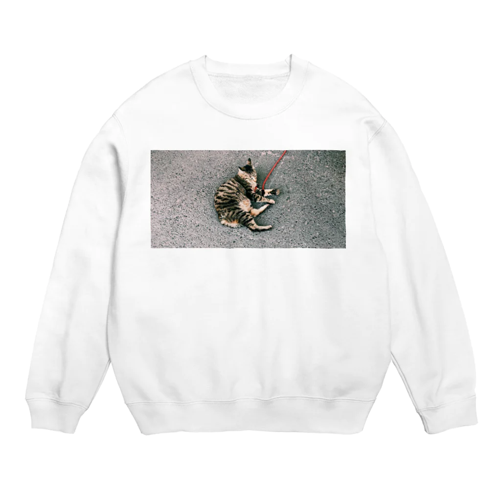 peke pekeの猫　ねこ　ネコ　 Crew Neck Sweatshirt