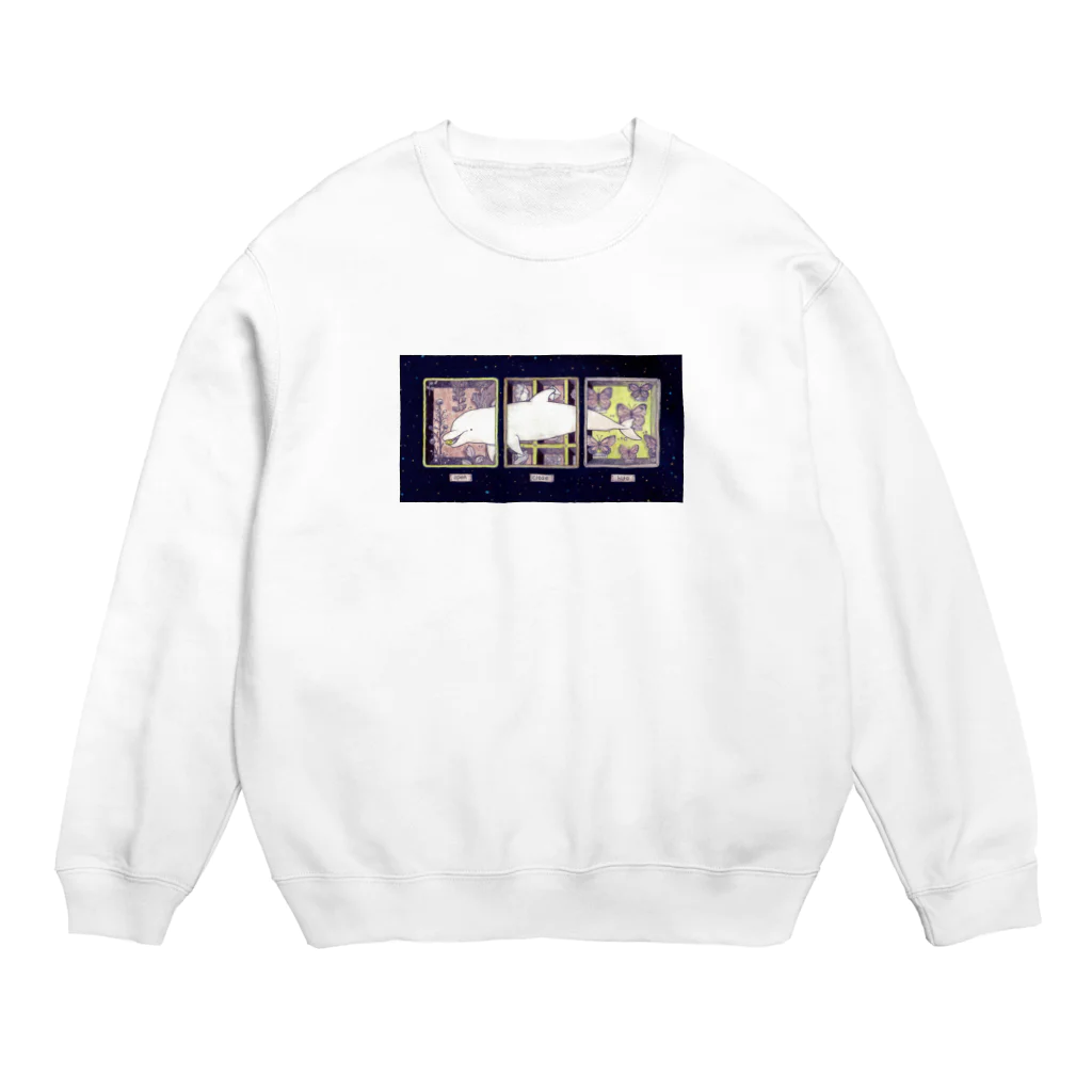 irukatohitoの標本を旅するイルカ Crew Neck Sweatshirt