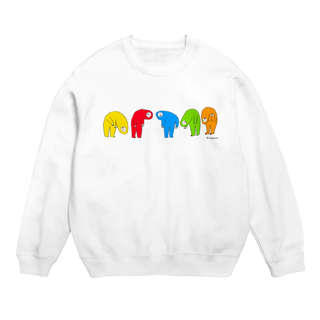  むきむき   地球生活のななめさん Crew Neck Sweatshirt