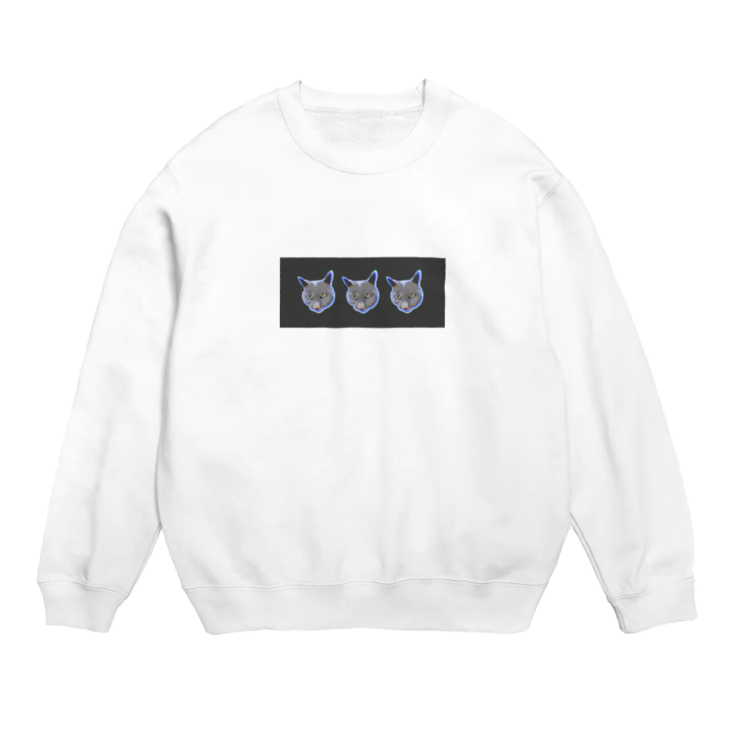 ロシアンブルーとマルチーズのパーティーロシアンブルー(黒) Crew Neck Sweatshirt