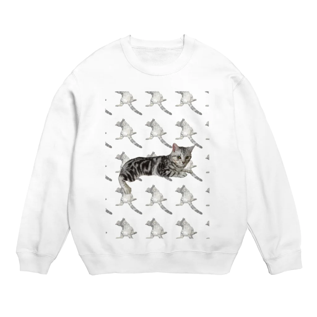 愛猫のアメリカンショートヘア Crew Neck Sweatshirt