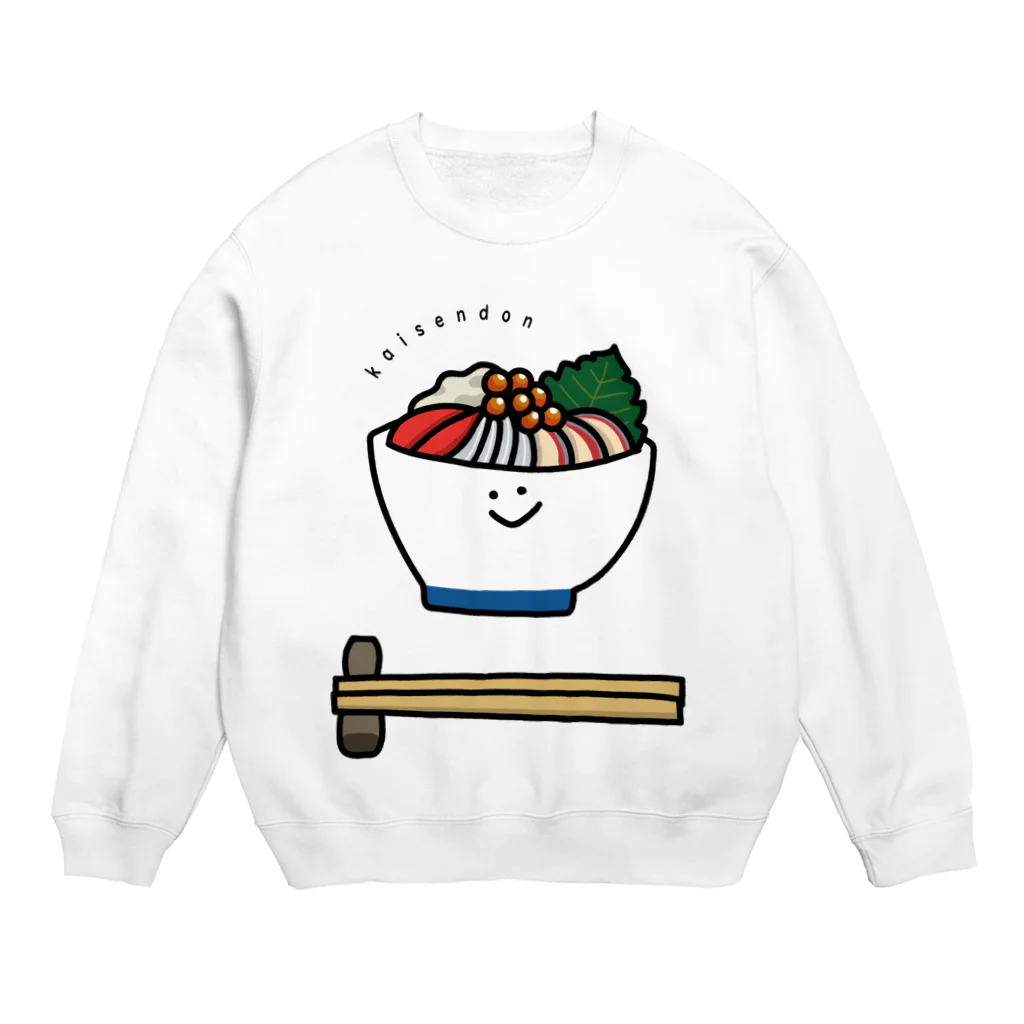 モツ煮子の海鮮丼マン Crew Neck Sweatshirt