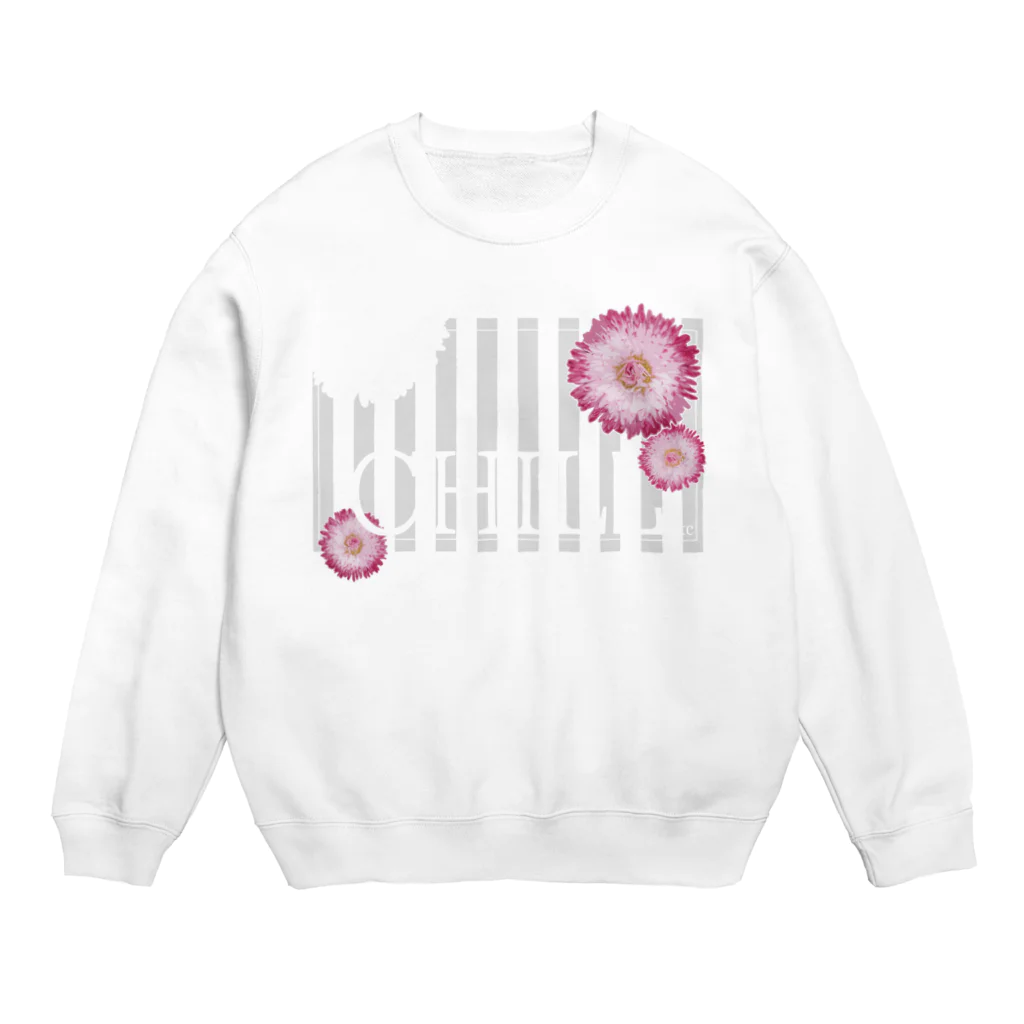 CHILL etc.の花柄ボーダー（パステル） Crew Neck Sweatshirt