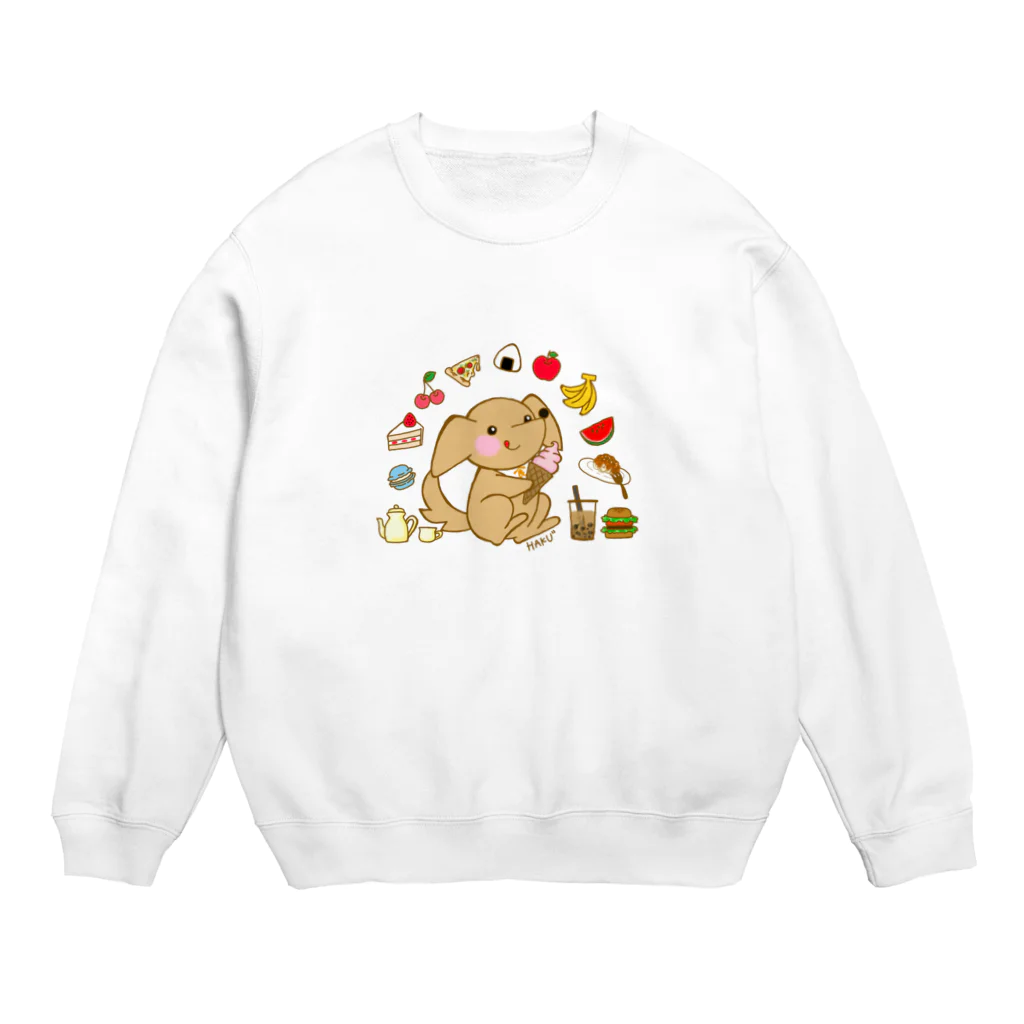 ハク先生《ほのぼの系イラスト描いてます》の食べ物って素晴らしい Crew Neck Sweatshirt