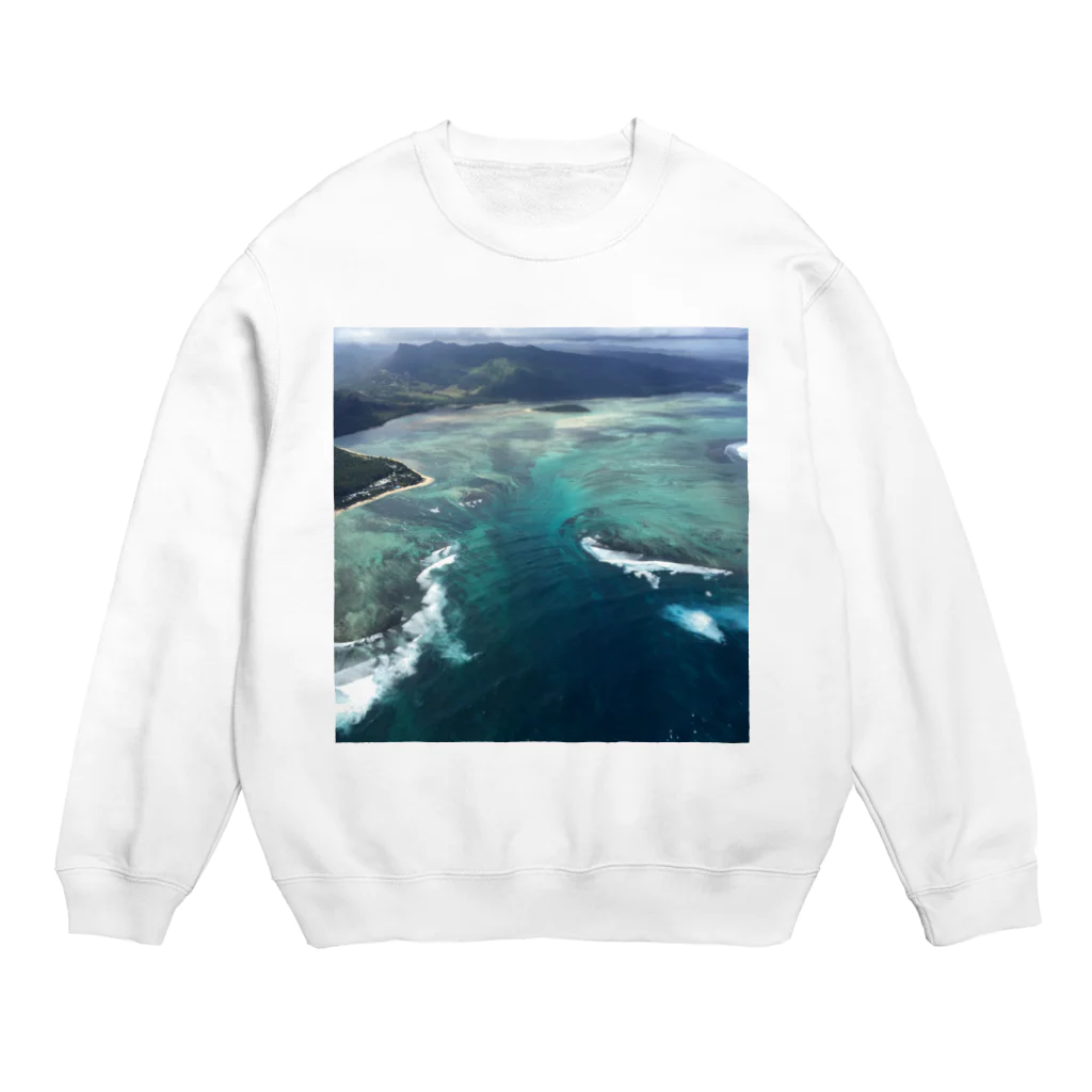 ninaoikawaのモーリシャスの海中の滝 Crew Neck Sweatshirt