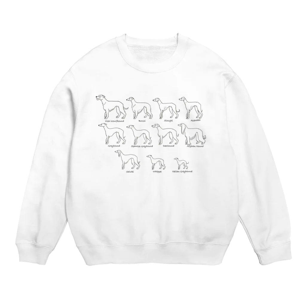 豆つぶのSighthound Friends(淡色推奨) Crew Neck Sweatshirt