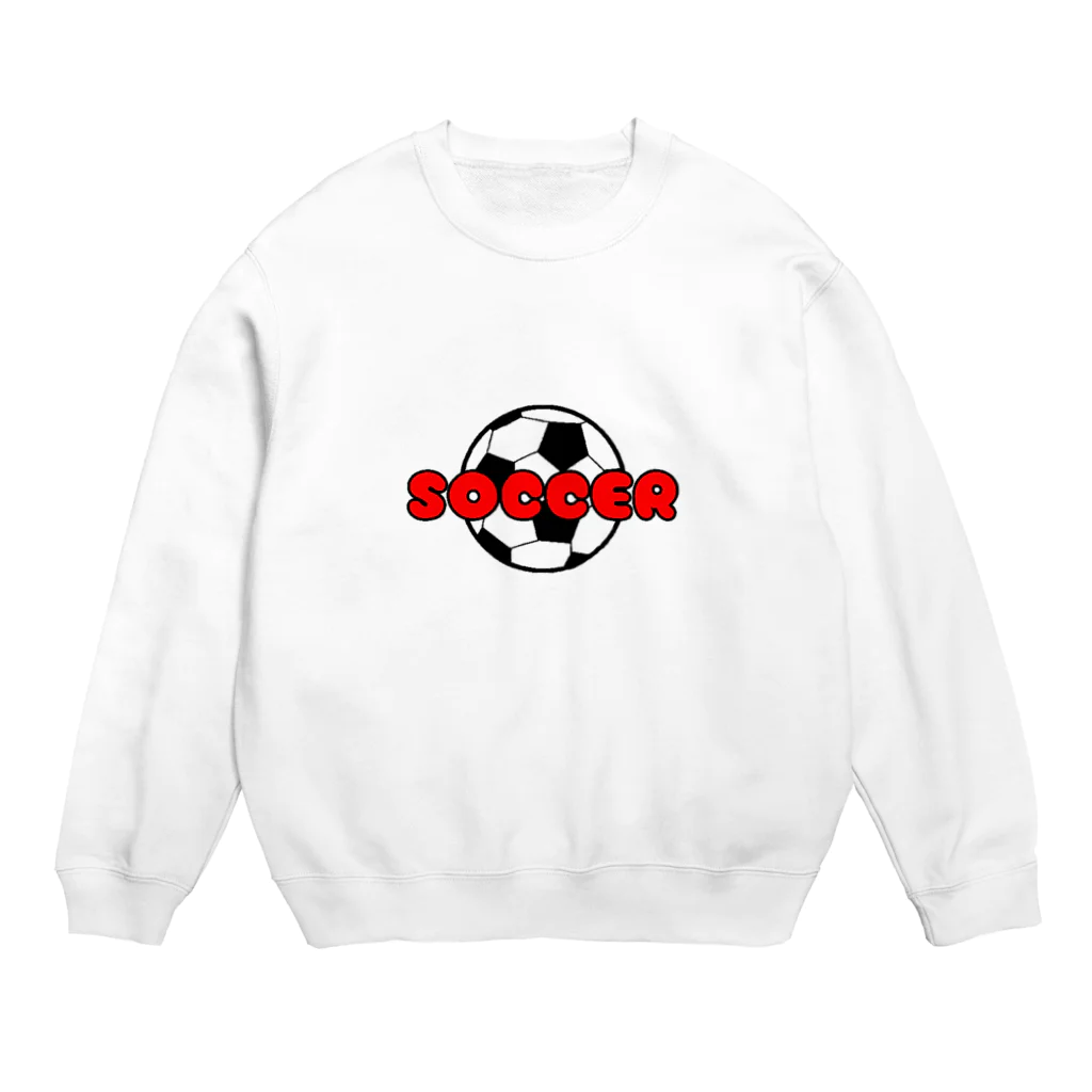 happy_25chanのサッカーボール柄（レッド） Crew Neck Sweatshirt