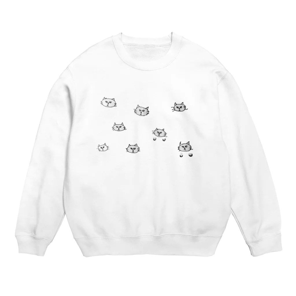 カッパとネコ屋の怒ってないよネコ Crew Neck Sweatshirt