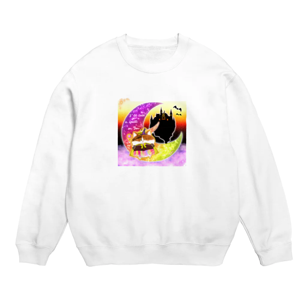 どるちぇ＊うさぎの《ハロウィン》05＊魔女っ子みけ＊夕空背景ver. Crew Neck Sweatshirt