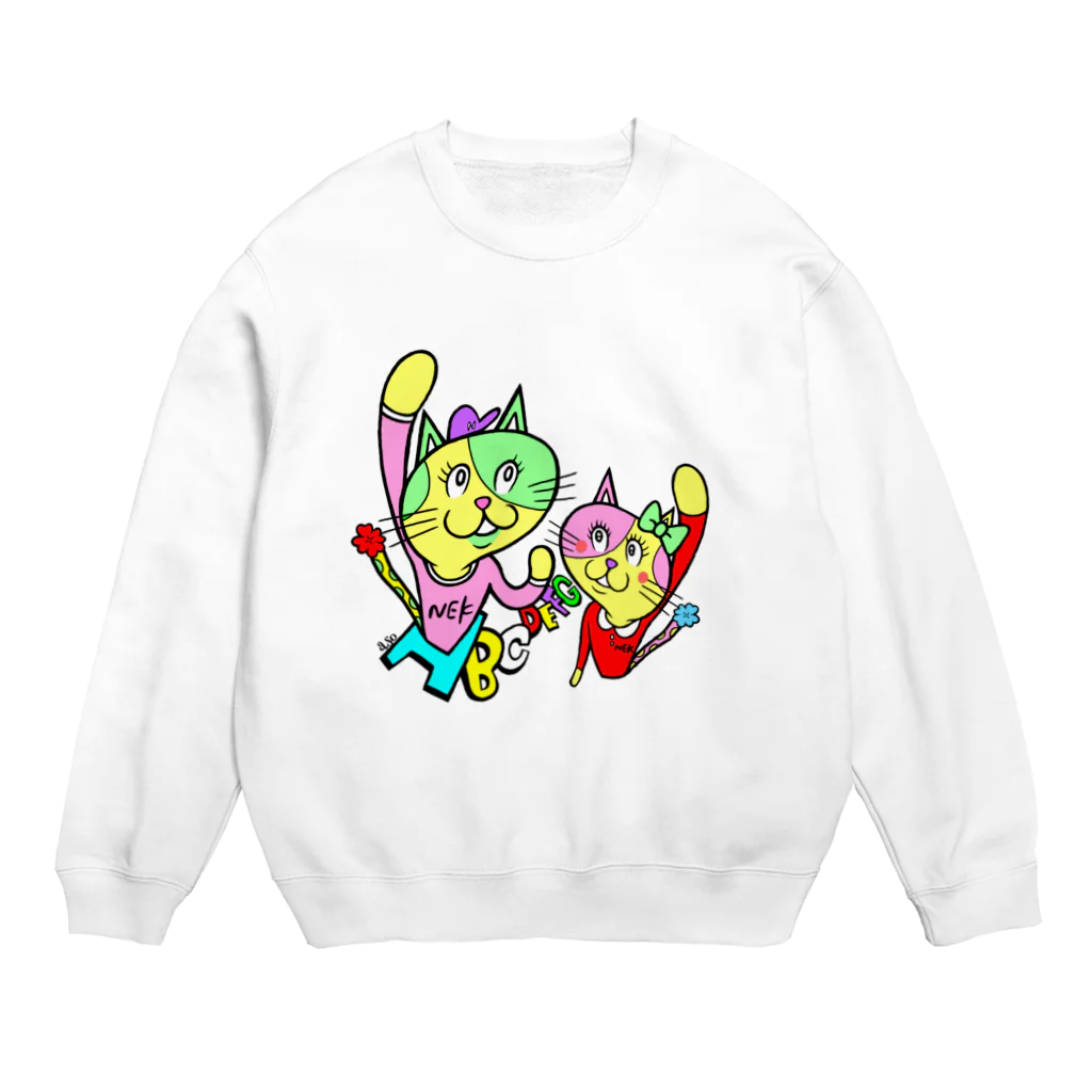 アソマサヤのナコオくんとネココちゃん Crew Neck Sweatshirt