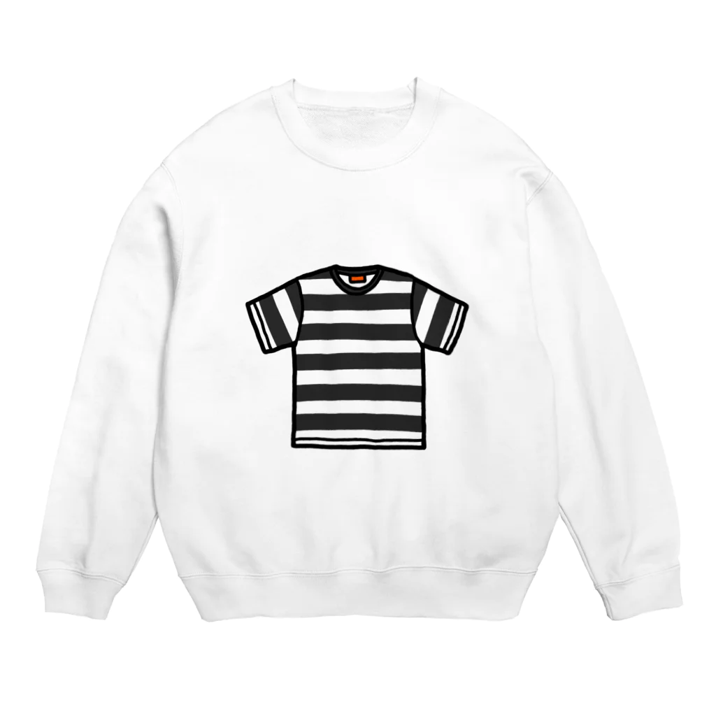 ショルダー肩美のボーダーTシャツ Crew Neck Sweatshirt