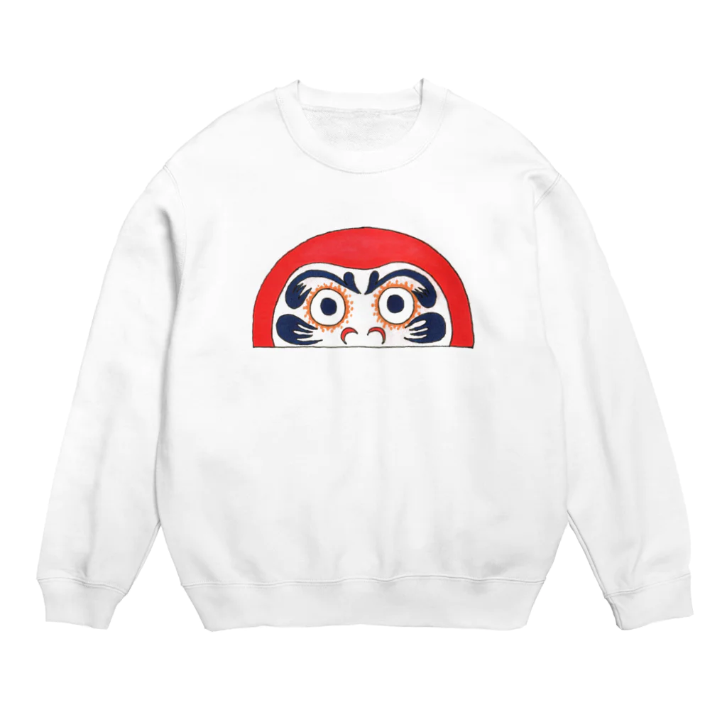 cementmilk WEBショップの半分ダルマ Crew Neck Sweatshirt